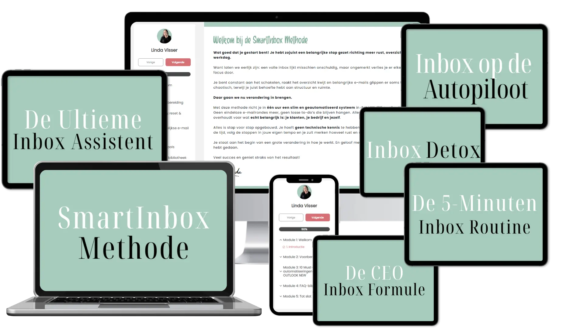 SmartInbox Methode cursus overzicht van Linda Visser Solva Support met alle trainingsmodules