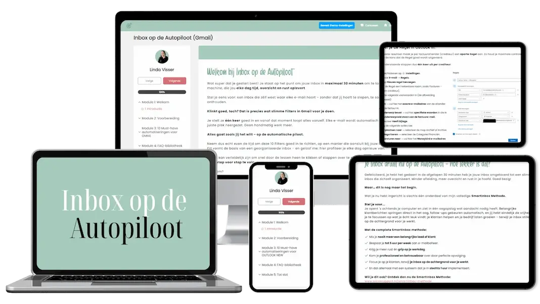 inbox-op-de-autopiloot-methode-coaches nbox op de Autopiloot methode workflow diagram - stap-voor-stap proces voor email automatisering coaches