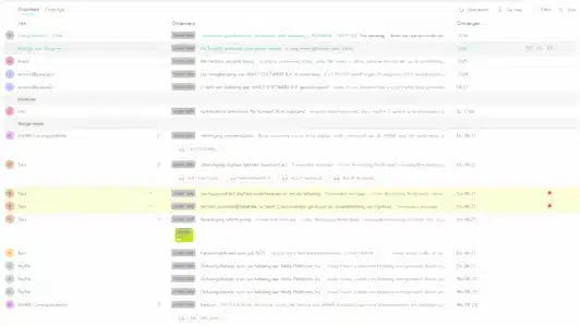 Chaotische volle inbox before Chaotische volle inbox before